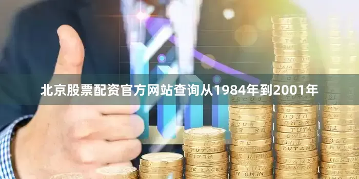 北京股票配资官方网站查询从1984年到2001年